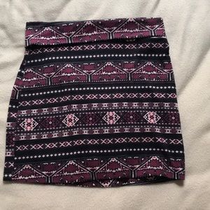 Patterned Mini Skirt